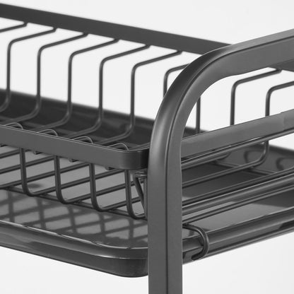 WK810341 - Durable Carbon Steel Dish Drying Rack with Utensil Holder