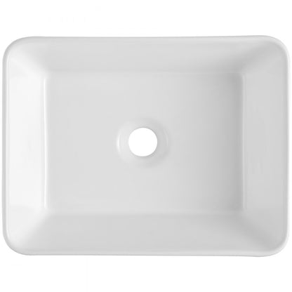 RS1237B - 16"x12" Modern White Ceramic Vessel Sink for Bathrooms