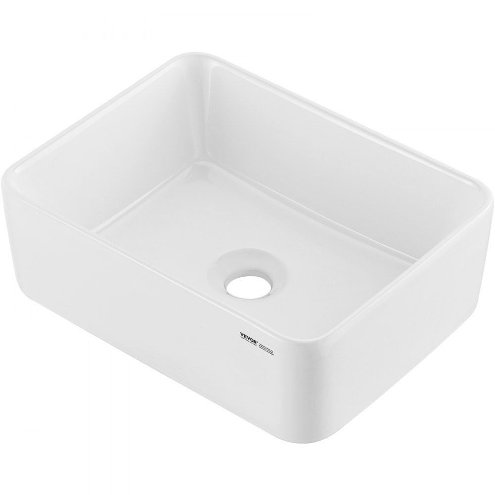 RS1237B - 16"x12" Modern White Ceramic Vessel Sink for Bathrooms