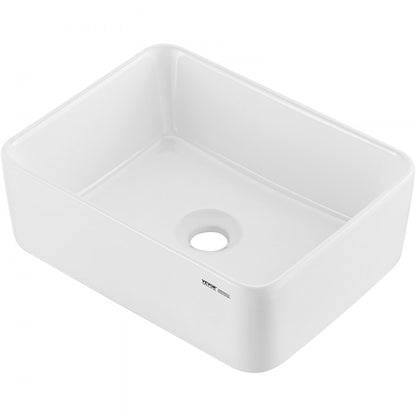 RS1237B - 16"x12" Modern White Ceramic Vessel Sink for Bathrooms