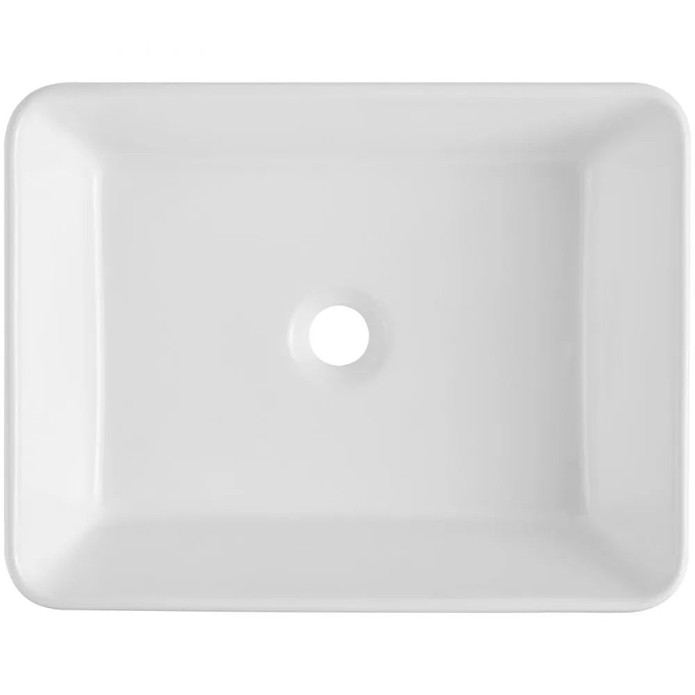 RS1237 - 19"x14.7" White Ceramic Vessel Sink for Modern Bathrooms