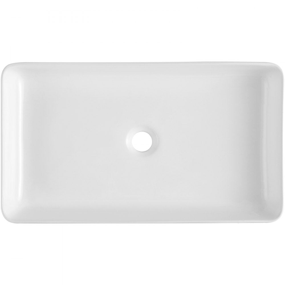 RS1061B - 24"x13.8" White Ceramic Vessel Sink for Modern Bathrooms
