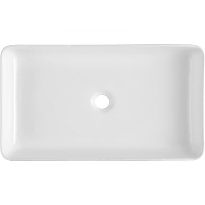 RS1061B - 24"x13.8" White Ceramic Vessel Sink for Modern Bathrooms