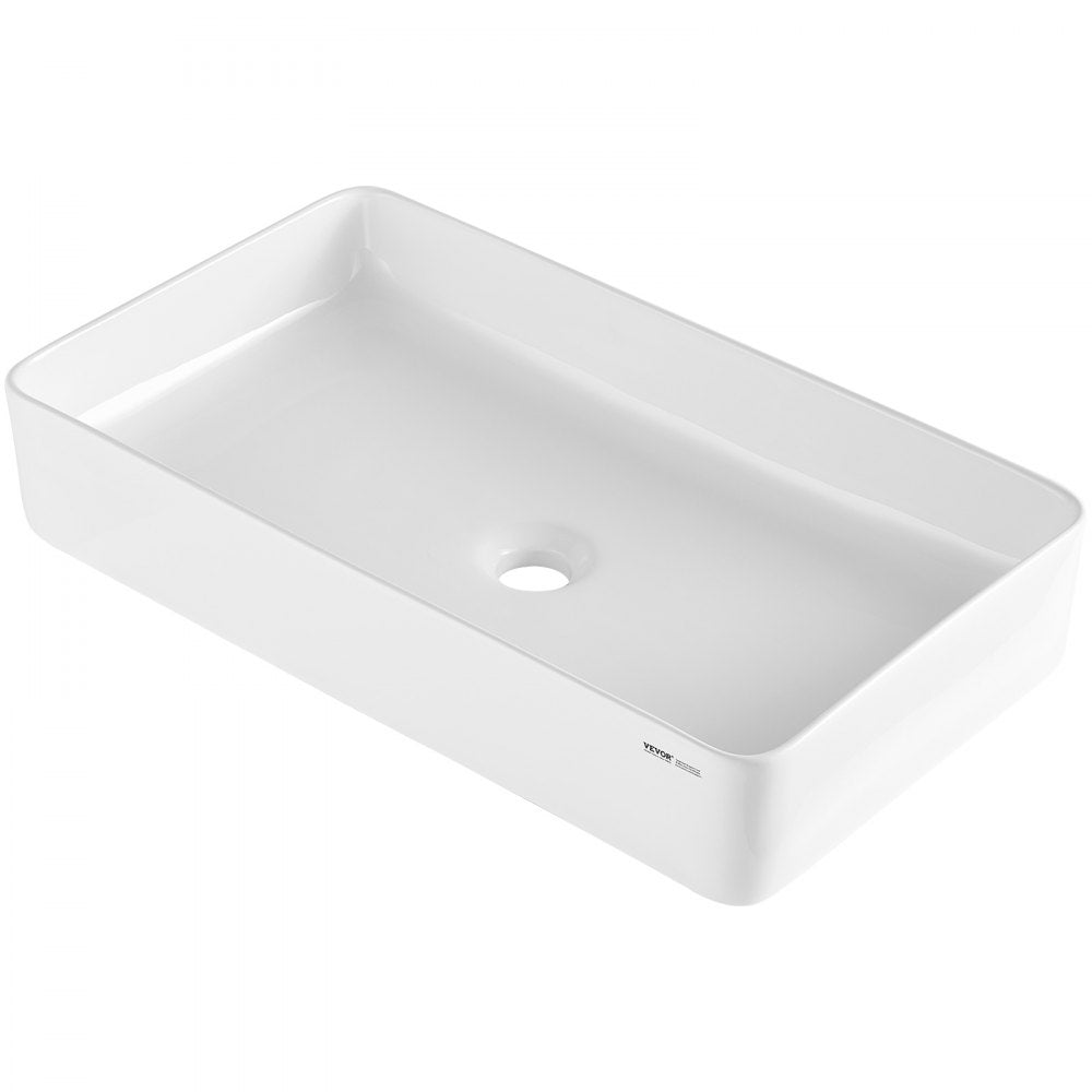 RS1061B - 24"x13.8" White Ceramic Vessel Sink for Modern Bathrooms