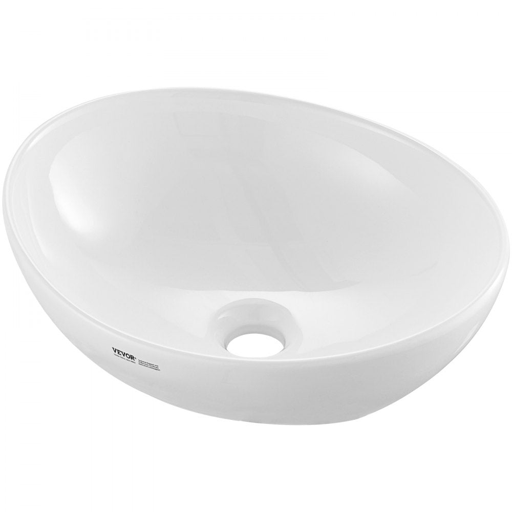 RS1011 - 16"x13.4" White Ceramic Vessel Sink for Modern Bathrooms