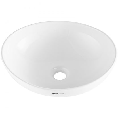 RS1011 - 16"x13.4" White Ceramic Vessel Sink for Modern Bathrooms