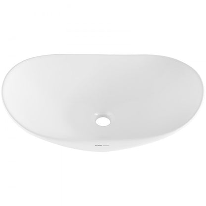 RS1196 - Modern 23.3" Ceramic Vessel Sink with Deep Design and Easy Drainage