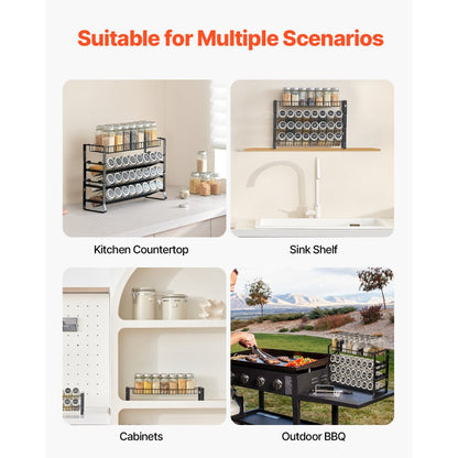 LX-P9372 - 2-Tier Stackable Spice Rack Organizer for Kitchen Storage