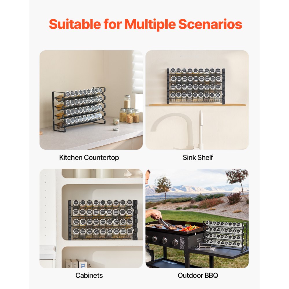 LX-P9370 - Multi-Layer Spice Rack, 23x16 in, Wall-Mount & Countertop Option