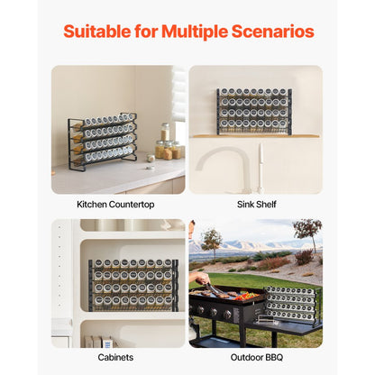 LX-P9370 - Multi-Layer Spice Rack, 23x16 in, Wall-Mount & Countertop Option