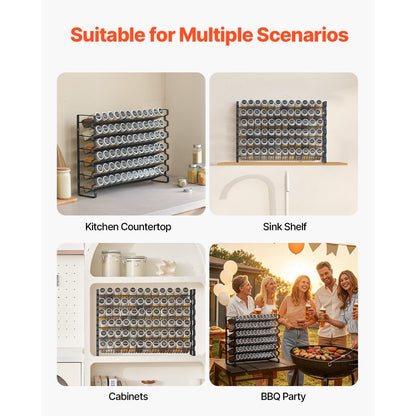 LX-P9371 - Space-Saving Multi-Layer Spice Rack, Wall-Mounted or Countertop