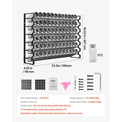 LX-P9371 - Space-Saving Multi-Layer Spice Rack, Wall-Mounted or Countertop