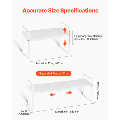 LX-P9373A - Adjustable 2-Tier Kitchen Organizer Shelf for Spice Storage