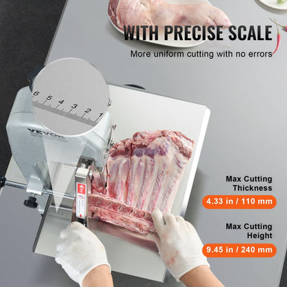 BS-130 - Heavy-Duty Stainless Steel Bone Saw Machine with 4.33" Cutting Thickness