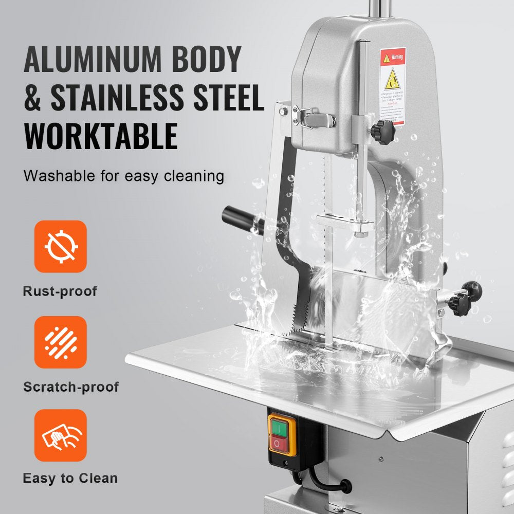 BS-130 - Heavy-Duty Stainless Steel Bone Saw Machine with 4.33" Cutting Thickness