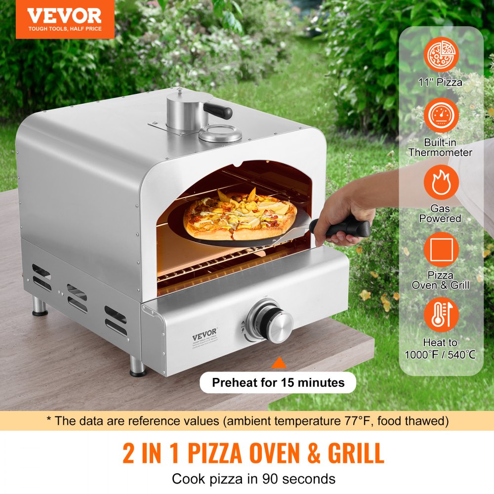 GB-GPO2 - Portable Gas Pizza Oven - Bakes 11-Inch Pizza in 90 Seconds