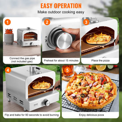 GB-GPO2 - Portable Gas Pizza Oven - Bakes 11-Inch Pizza in 90 Seconds