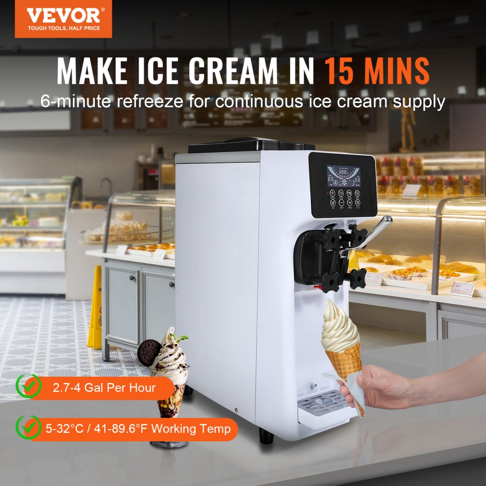 BQL-9200STA - 10.6QT/hr VEVOR Ice Cream Maker with Rapid Cooling & LCD Control