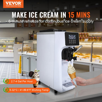BQL-9200STA - 10.6QT/hr VEVOR Ice Cream Maker with Rapid Cooling & LCD Control