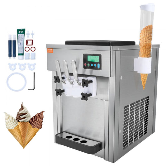 BQL-7220T - High-Capacity Ice Cream Maker, 20L/hr, Dual 4L Hoppers