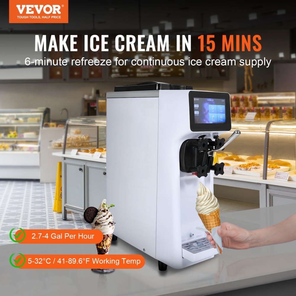 BQL-9200ST - 10L VEVOR Ice Cream Machine with Touchscreen & Rapid Freeze