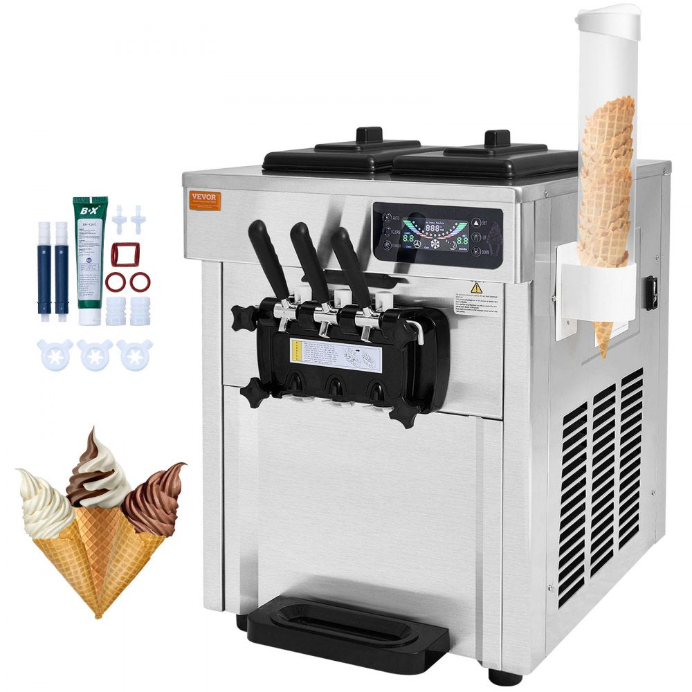 D520S - 28L/H 3-Flavor VEVOR Soft Serve Ice Cream Maker for Commercial Use