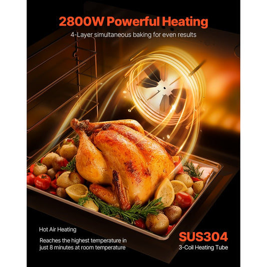 FD-66B - 66L Commercial Toaster Oven, 2800W, Adjustable Timer & Temp