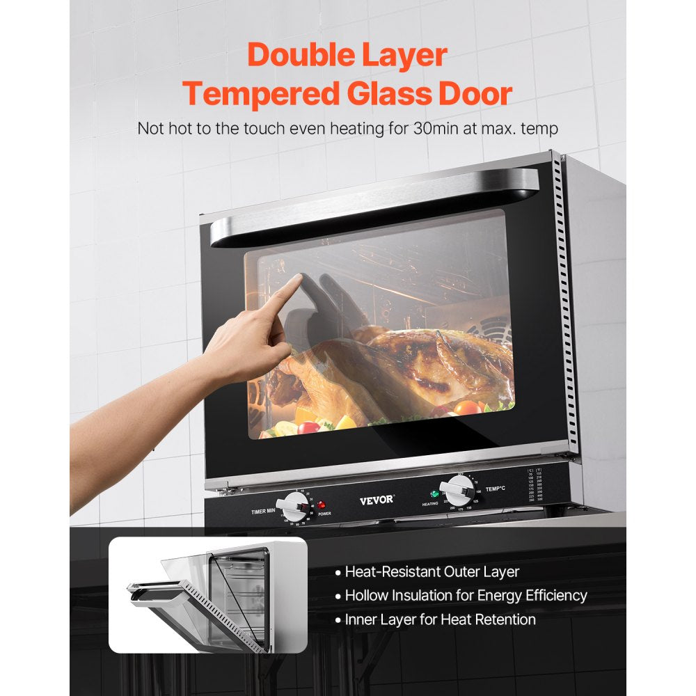 FD-66B - 66L Commercial Toaster Oven, 2800W, Adjustable Timer & Temp