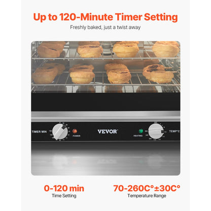 FD-66B - 66L Commercial Toaster Oven, 2800W, Adjustable Timer & Temp