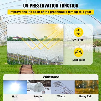 VV-GHF-24100 - 24' x 100' Premium Greenhouse Film with UV Protection