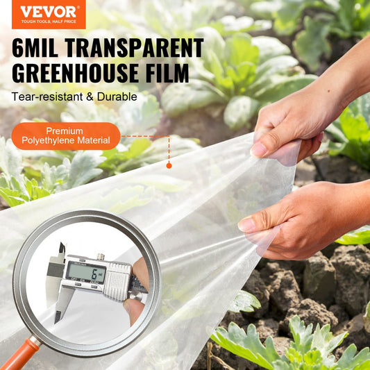 YFSG2525 - 25x25 ft Clear 6MIL Greenhouse Film with UV Protection