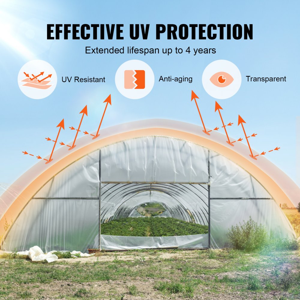 YFSG2525 - 25x25 ft Clear 6MIL Greenhouse Film with UV Protection