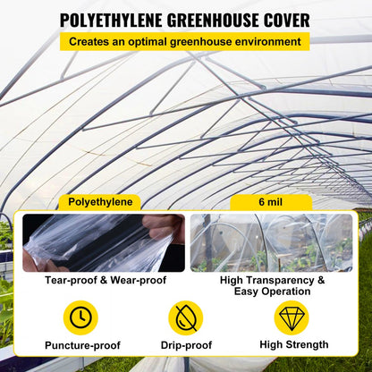 VV-GHF-12100 - 12' x 100' UV Protected Greenhouse Film for Optimal Growth