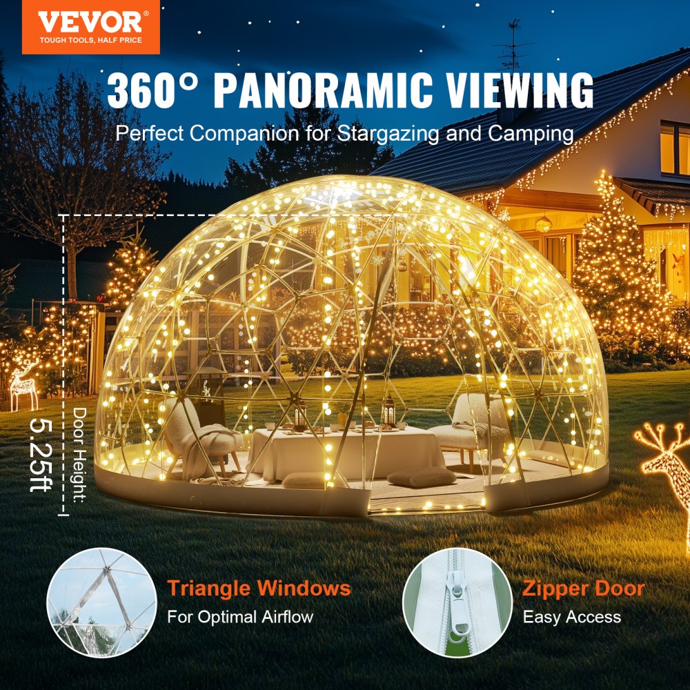 GB-DOME-9.5 - Spacious PVC Bubble Tent with Ventilation Windows and 360° Views