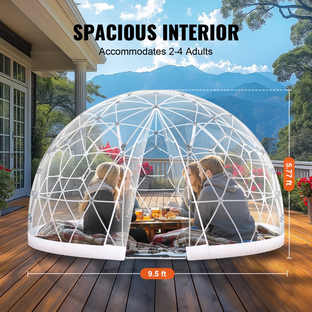 GB-DOME-9.5 - Spacious PVC Bubble Tent with Ventilation Windows and 360° Views