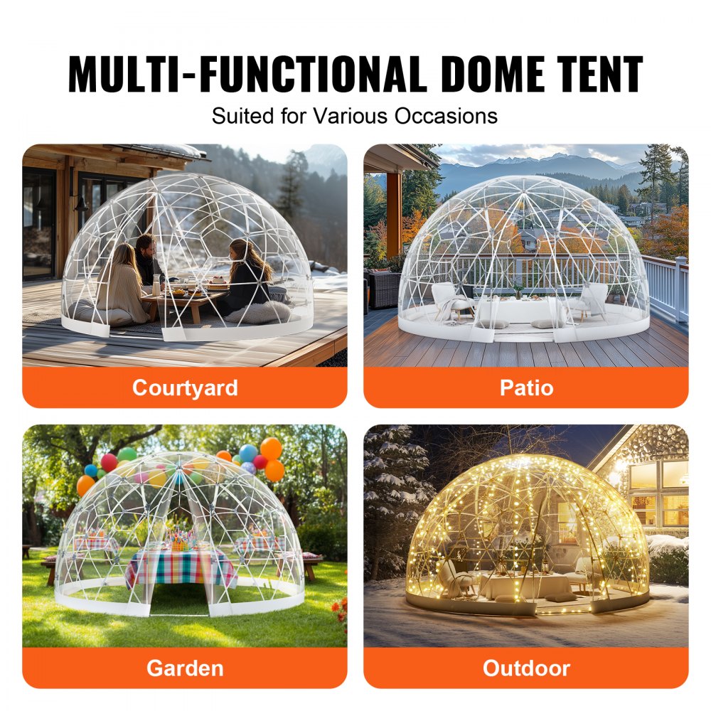 GB-DOME-9.5 - Spacious PVC Bubble Tent with Ventilation Windows and 360° Views