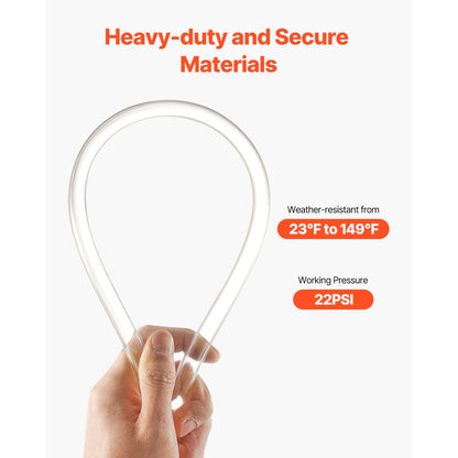 TSC1215010-C - 10FT Clear PVC Tubing, 1/2" ID, Ideal for Liquid Transport