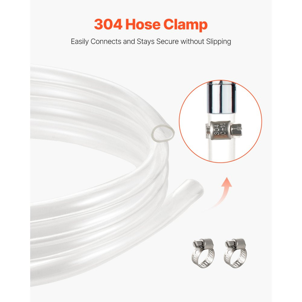 TSC1215010-C - 10FT Clear PVC Tubing, 1/2" ID, Ideal for Liquid Transport