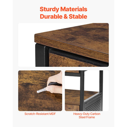 SS-501 - Rustic 24" Coffee Bar Cabinet with Wheels and Storage Solutions