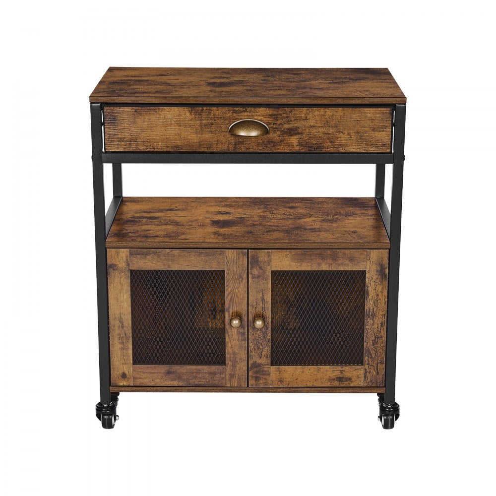SS-501 - Rustic 24" Coffee Bar Cabinet with Wheels and Storage Solutions