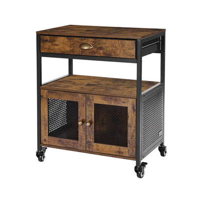 SS-501 - Rustic 24" Coffee Bar Cabinet with Wheels and Storage Solutions