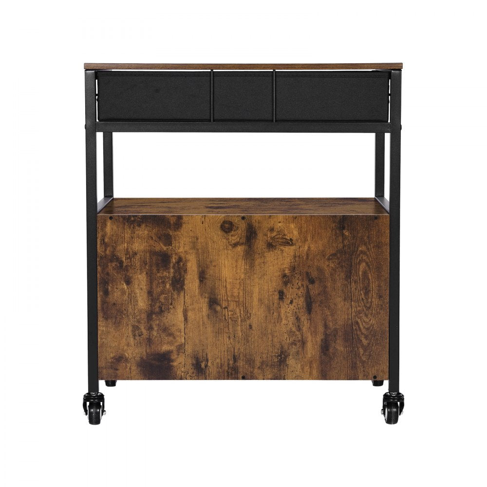 SS-501 - Rustic 24" Coffee Bar Cabinet with Wheels and Storage Solutions