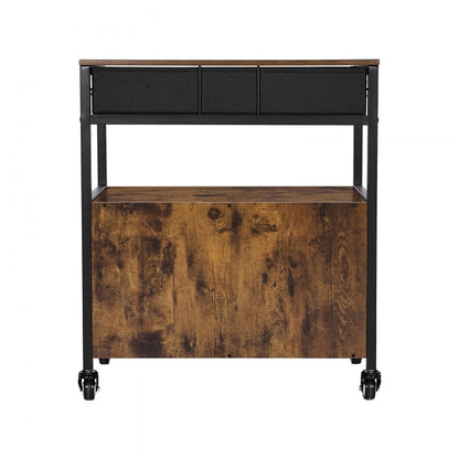 SS-501 - Rustic 24" Coffee Bar Cabinet with Wheels and Storage Solutions