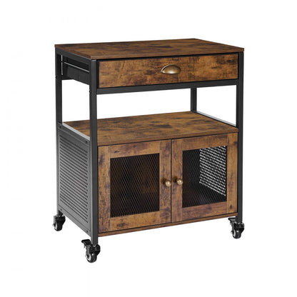 SS-501 - Rustic 24" Coffee Bar Cabinet with Wheels and Storage Solutions