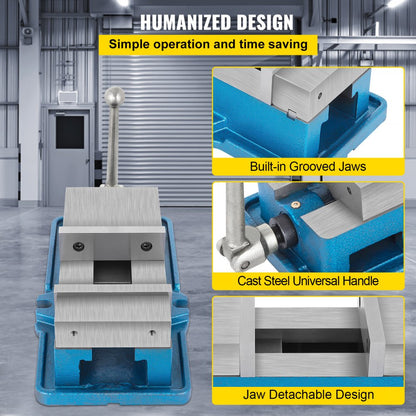 010469698655 - Durable 4-Inch ACCU Vise with 45# Steel Jaws for Precision Milling