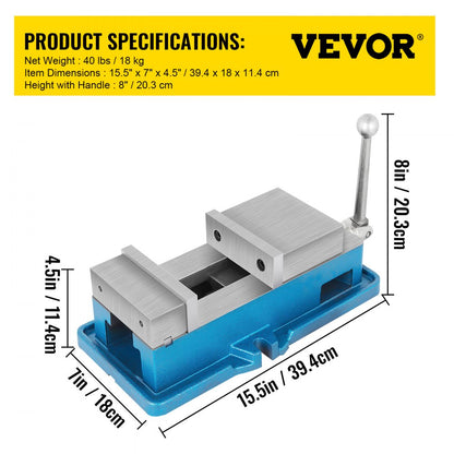 010667344758 - VEVOR 5" Super-Lock Vise for Precision CNC Machining