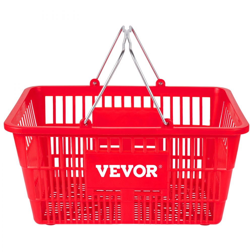 Store Baskets Red - Set of 12 Durable Shopping Baskets, 16.9" x 11.8"