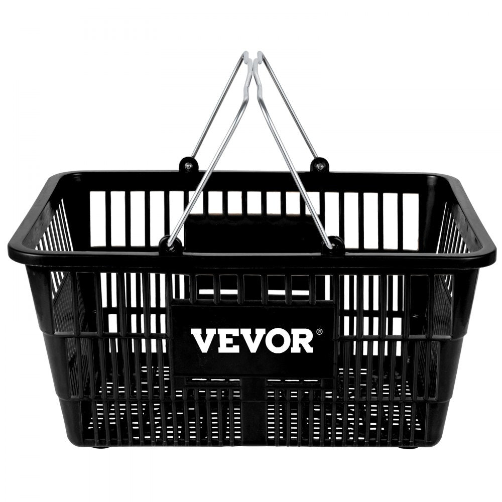 Store Baskets Black - Durable 21L Shopping Baskets, 16.9"x11.8"x8.07"