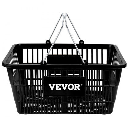 Store Baskets Black - Durable 21L Shopping Baskets, 16.9"x11.8"x8.07"