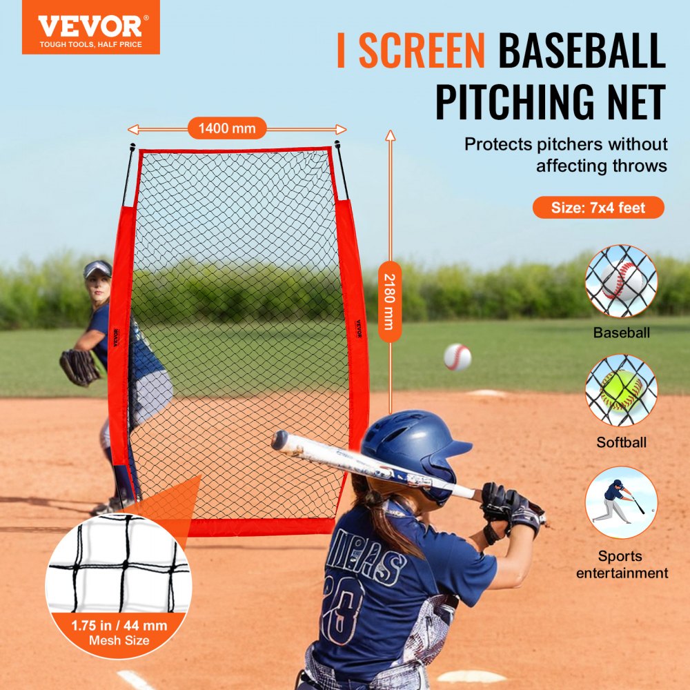 SSPDYBQ001 - Durable 7ft Batting Cage I Screen for Ultimate Safety